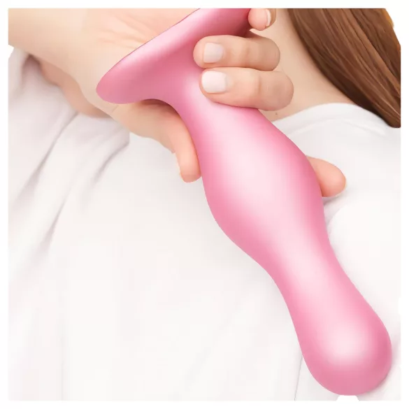 Strap-on-me Curvy S - gode ondulé avec ventouse (rose)