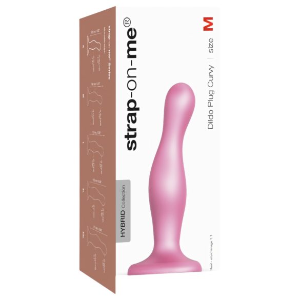 Strap-on-me Curvy M - Dildo ondulé ventouse (rose)
