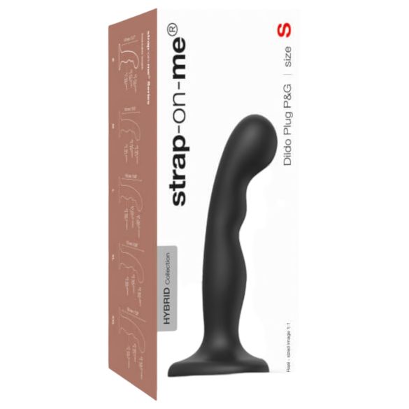 Strap-on-me P&G S - dildo courbé à ventouse (noir)