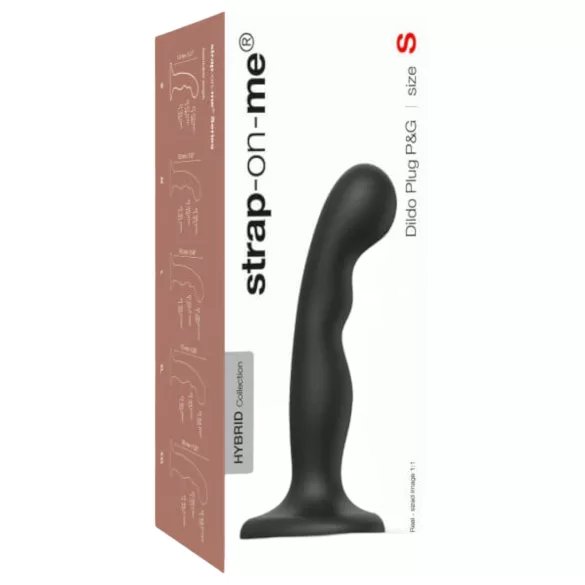 Strap-on-me - gode ceinture P&G S - courbé avec ventouse - silicone noir