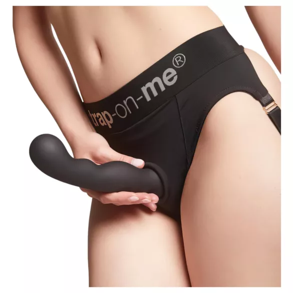 Strap-on-me - gode ceinture P&G S - courbé avec ventouse - silicone noir