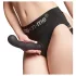 Strap-on-me - gode ceinture P&G S - courbé avec ventouse - silicone noir