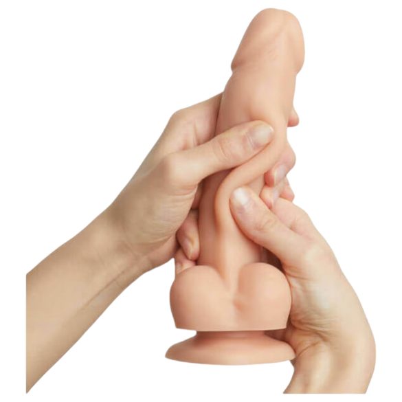 Strap-on-me M - Double couche, gode ventouse (naturel)