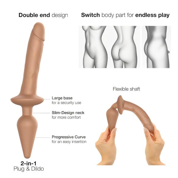 Strap-on-me Swith Réaliste S - Dildo en Silicone 2-en-1 (naturel)