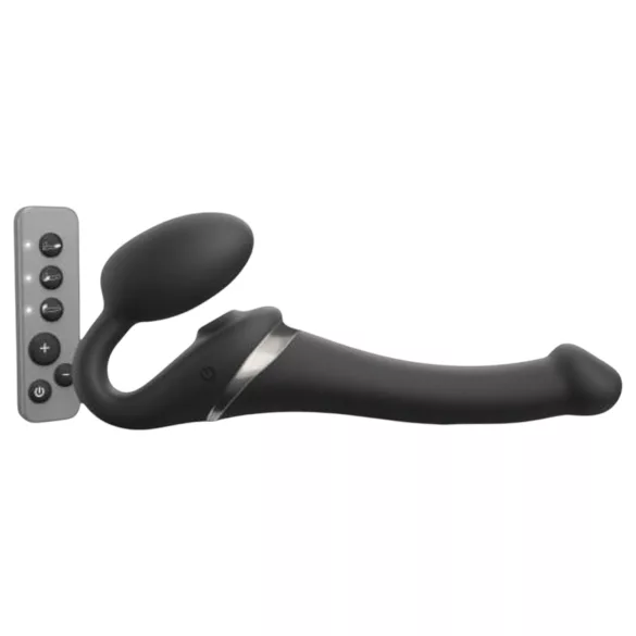 Strap-on-me - vibromasseur strap-on à ondes d’air - silicone noir