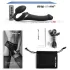 Strap-on-me - gode ceinture vibrant à ondes d’air - silicone noir - M