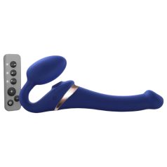 Strap-on-me S - Harnais vibrant à ondes d'air - (bleu)