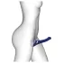 Strap-on-me - gode ceinture vibrant à ondes d’air - M - silicone bleu