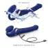 Strap-on-me - gode ceinture vibrant à ondes d’air - M - silicone bleu
