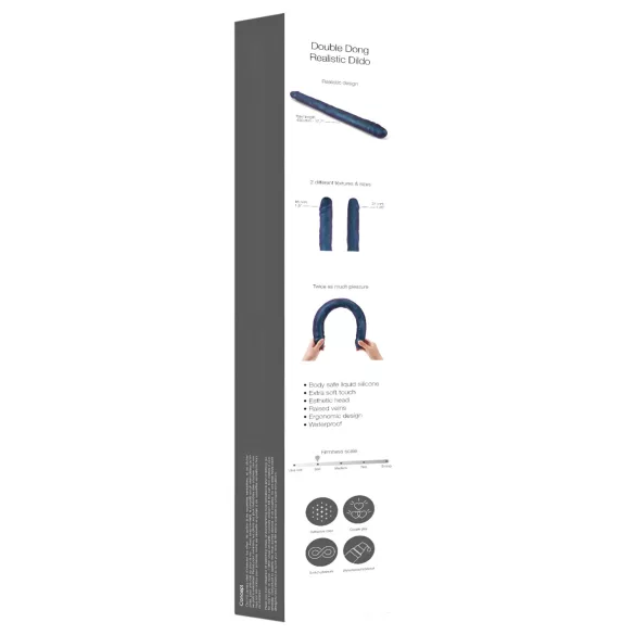Strap-on-me - double gode - silicone métal bleu