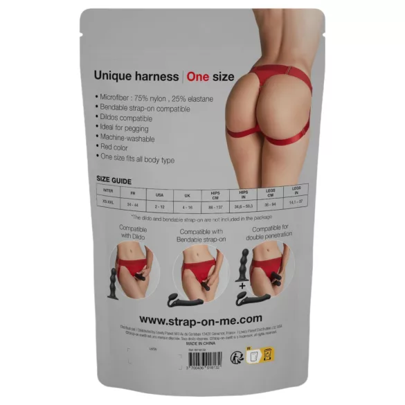 Strap-on-me - harnais pour gode ceinture - réglable XS-XXL - rouge