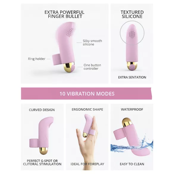 Love to Love - mini vibromasseur doigt rechargeable - silicone rose