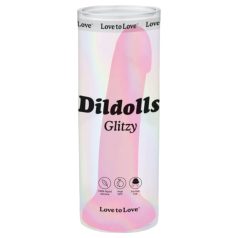 Dildolls Glitzy - dildo en silicone avec ventouse (rose)
