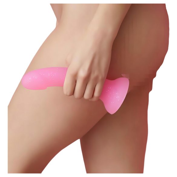 Dildolls Glitzy - dildo en silicone avec ventouse (rose)