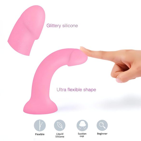Dildolls Glitzy - dildo en silicone avec ventouse (rose)