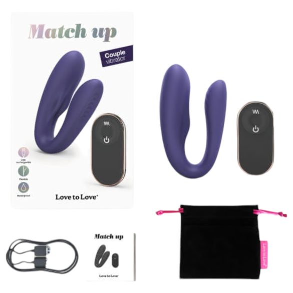 Love to Love Match up - vibromasseur couple rechargeable (violet)