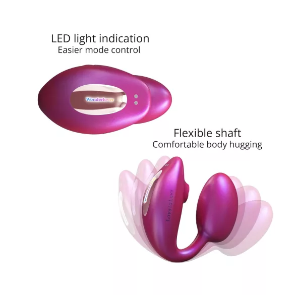 Wonderlover - Stimulateur clitoridien & vibrateur point G (métal rose)
