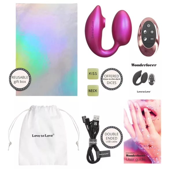 Wonderlover - Stimulateur clitoridien & vibrateur point G (métal rose)