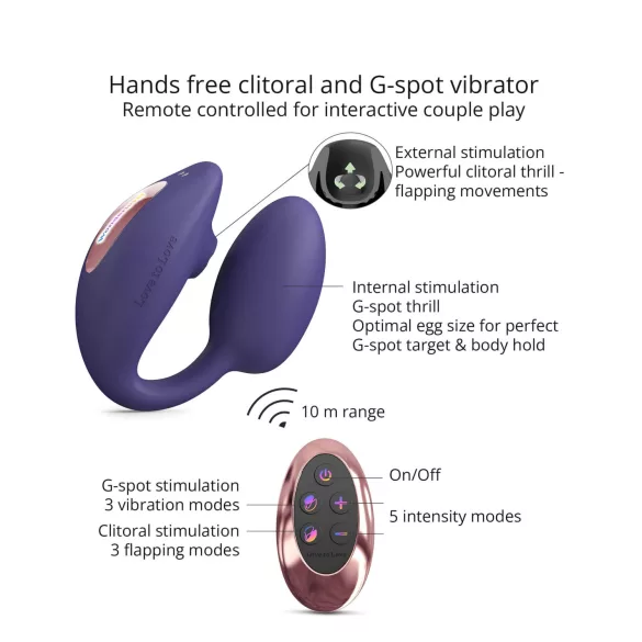 Love to Love Wonderlover - Vibrateur G-spot et clitoris (violet foncé)