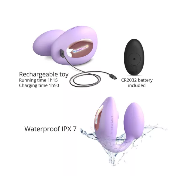 Love to Love Wonderlover - Vibromasseur point G et clitoris (violet)