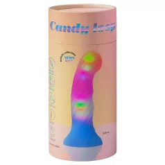   Love to Love Candy Loop - gode en silicone lumineux à LED (rose-bleu) - 16,9 cm