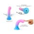 Love to Love Candy Loop - gode en silicone lumineux à LED (rose-bleu) - 16,9 cm