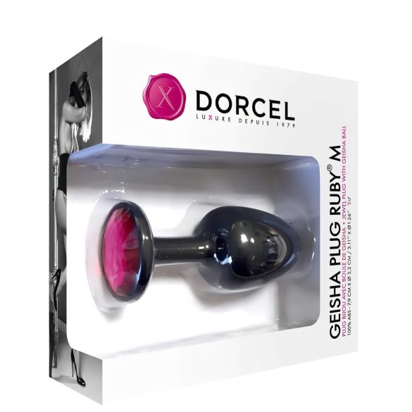 Dorcel - Plug anal Geisha - pierre rose - noir - taille M
