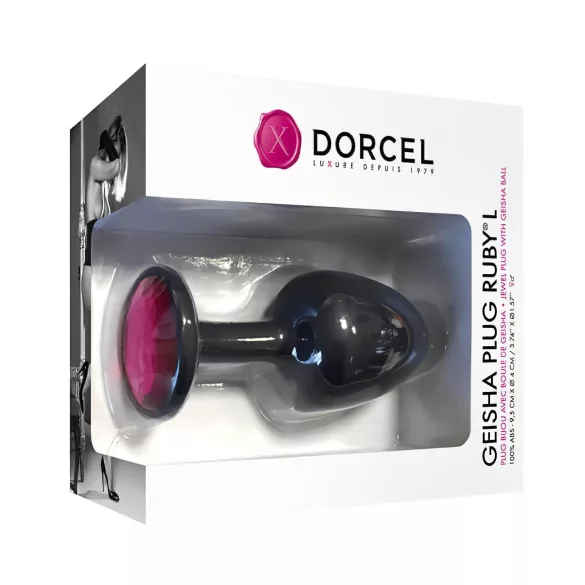 Dorcel Geisha Plug Ruby L - Plug anal noir avec pierre rose