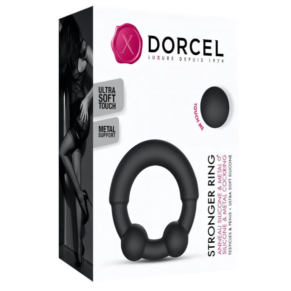 Dorcel - anneau pénien renforcé avec insert métal - silicone noir