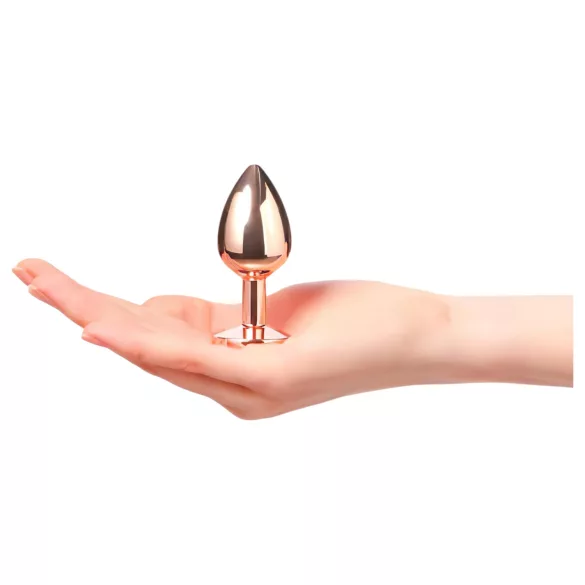 Plug Diamond Dorcel S - plug anal en aluminium - petit (or rose)