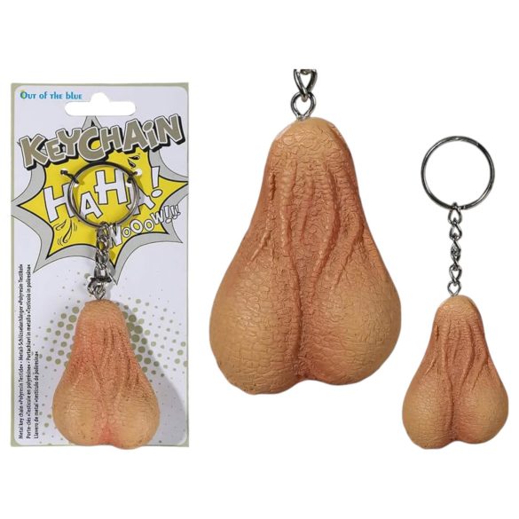 Porte-clés coquin en cuir naturel