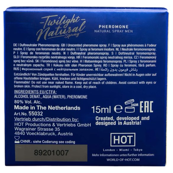 HOT Twilight Natural - parfum homme phéromones sans parfum 15ml
