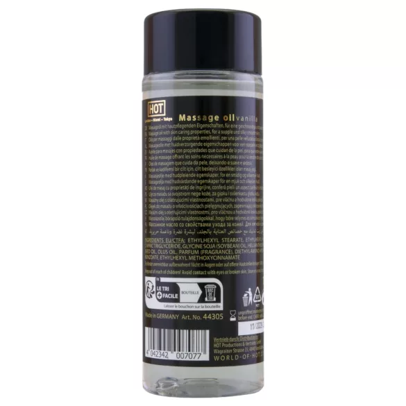 HOT - huile de massage nourrissante - vanille - 100ml