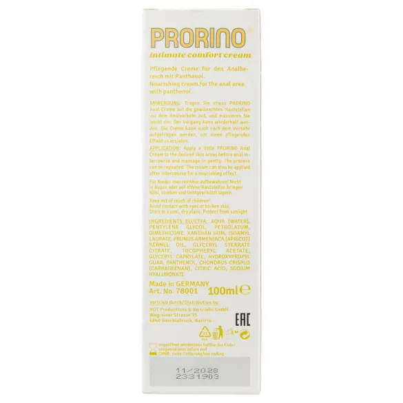 HOT Prorino - crème soin anal - hydratant - 100ml