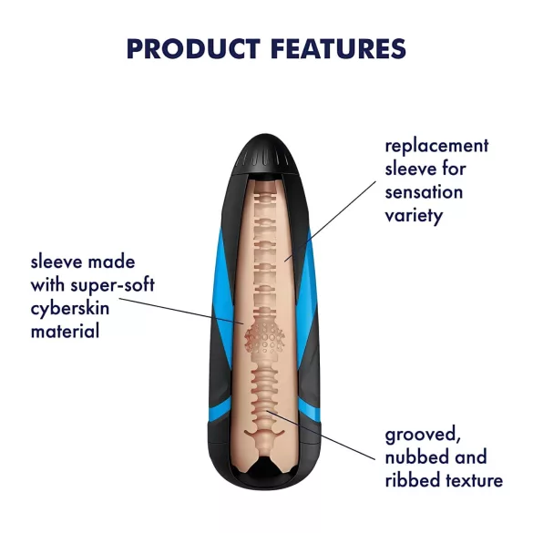 Satisfyer - masturbateur sleeve Tri Delights - insert réaliste
