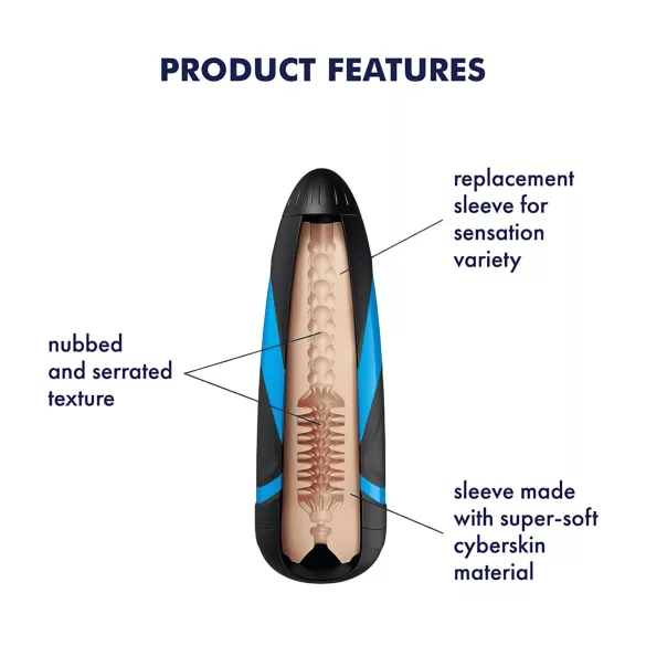 Satisfyer - Masturbateur Sleeve Tornado Bliss - insert doux réaliste