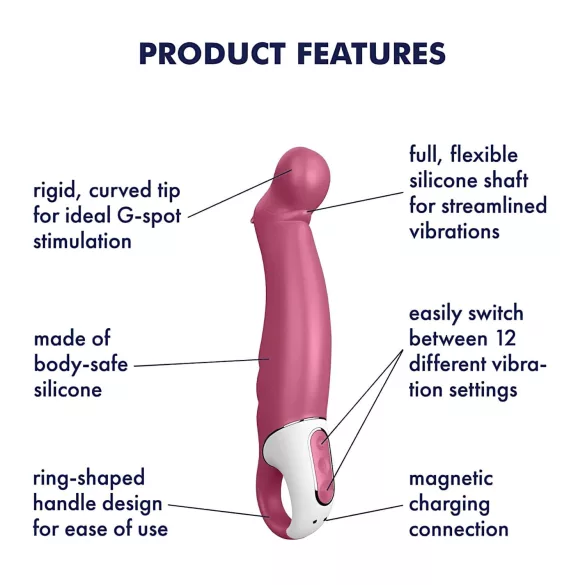 Satisfyer Petting Hippo - vibromasseur rechargeable étanche - rose