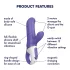 Satisfyer Magic Bunny - vibromasseur avec stimulateur clitoridien, étanche (violet)