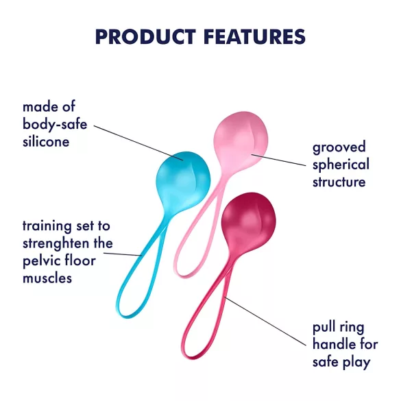 Satisfyer - Boules de geisha - set de 3 boules - renforcement pelvien