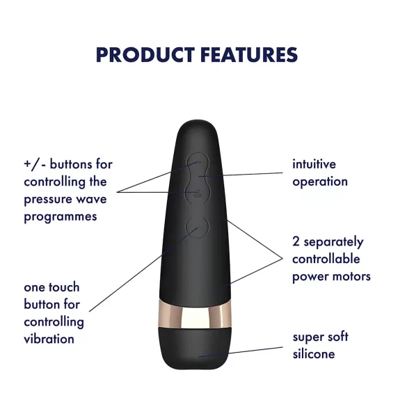 Satisfyer Pro 3+ - stimulateur clitoridien vibrant étanche, rechargeable (noir)