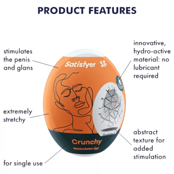 Satisfyer - œuf masturbateur texturé - Crunchy - silicone