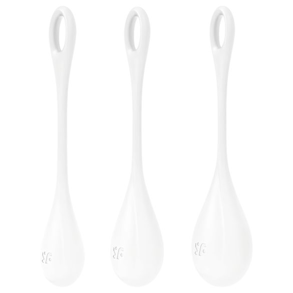 Satisfyer Yoni Power 1 - Set de boules de geisha blanches (3 pièces)