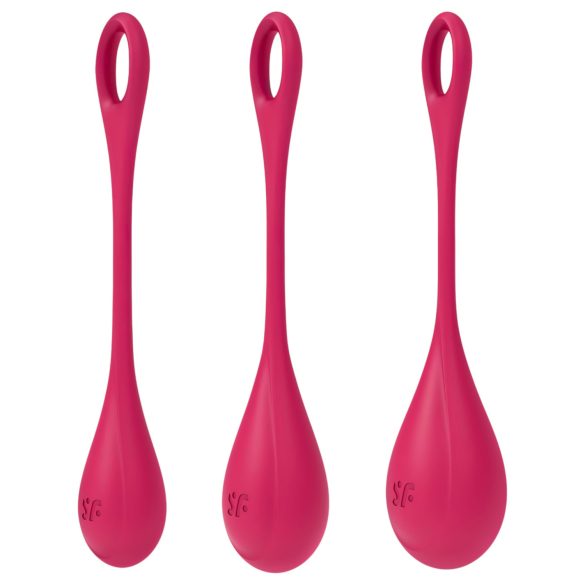 Satisfyer Yoni Power 1 - set de boules de geisha - rouge (3 pcs)