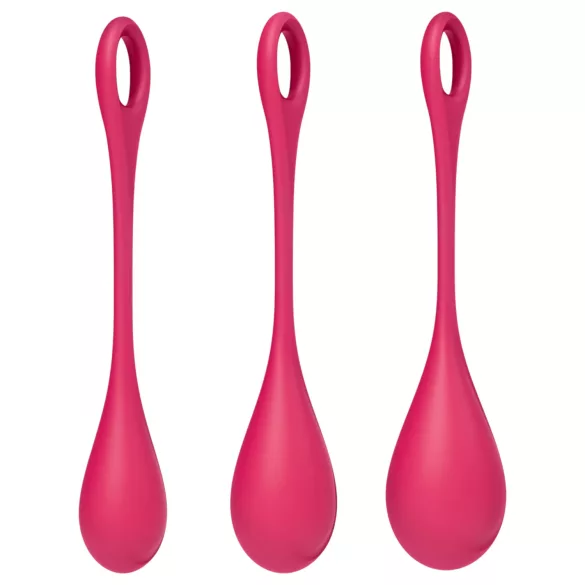 Satisfyer - Boules de geisha - coffret 3 pièces - silicone rouge