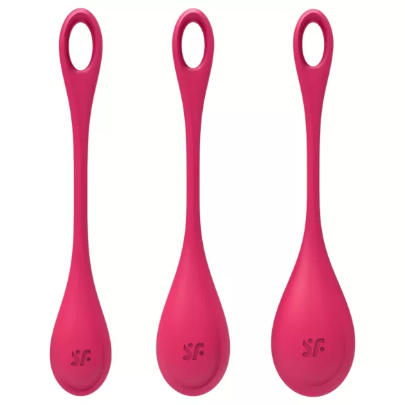 Satisfyer - Boules de geisha - coffret 3 pièces - silicone rouge