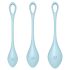 Satisfyer Yoni Power 2 - set de boules de geisha bleu (3 pcs)