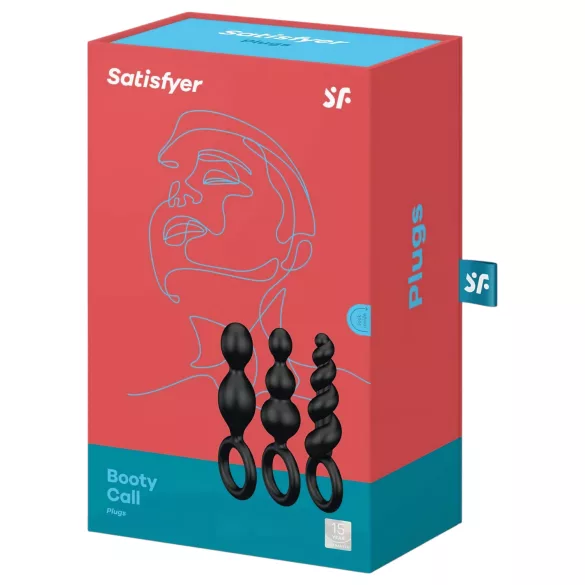 Satisfyer - set de plugs anaux - 3 pièces - silicone noir