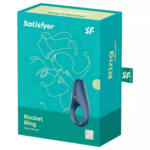 Satisfyer Rocket Ring - anneau pénien vibrant étanche - silicone bleu