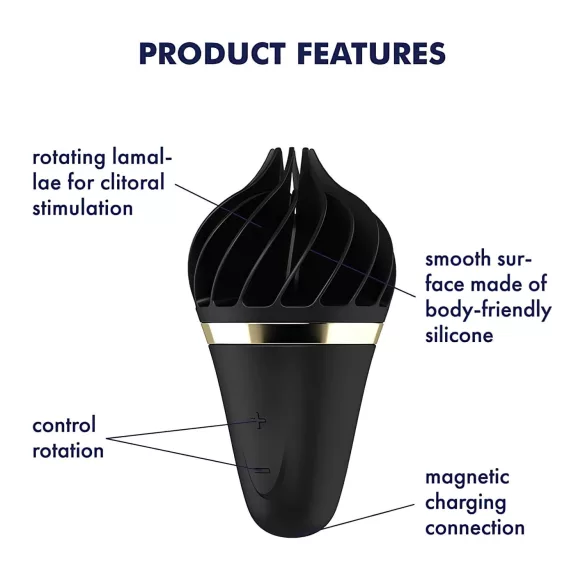 Satisfyer Sweet Treat - stimulateur clitoridien rotatif rechargeable - noir