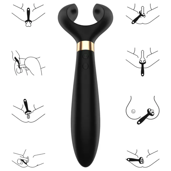Satisfyer Endless Fun - vibromasseur pour couple rechargeable et étanche (noir)